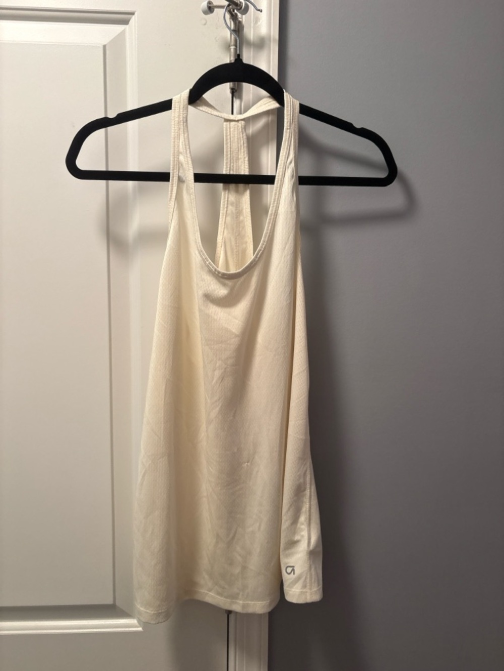 GapFit Racerback Workout Tank Cream White Size M